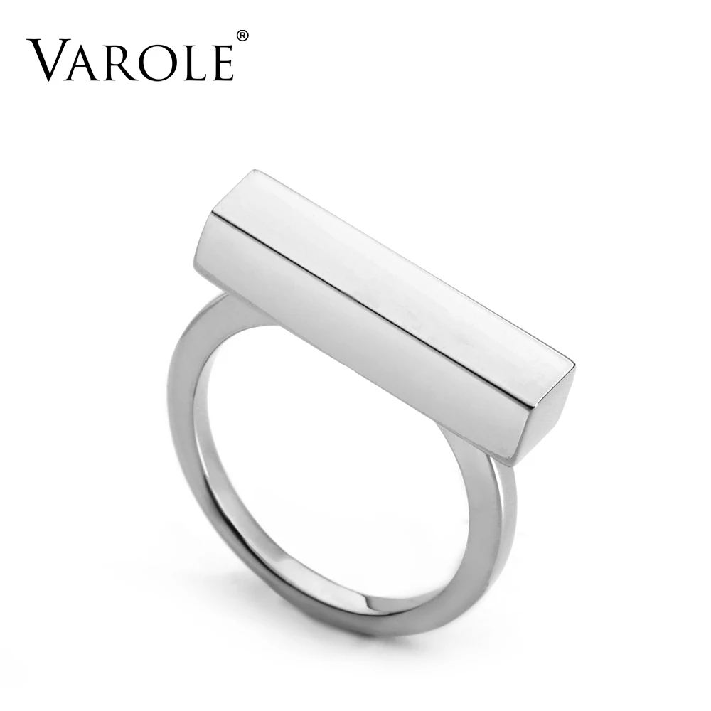 VAROLE Cuboid Форма кольцо любовь палец Пара Кольца для женщин милые свадебные кольца модные ювелирные изделия оптом Anel Feminino - Main Stone Color: Silver Color