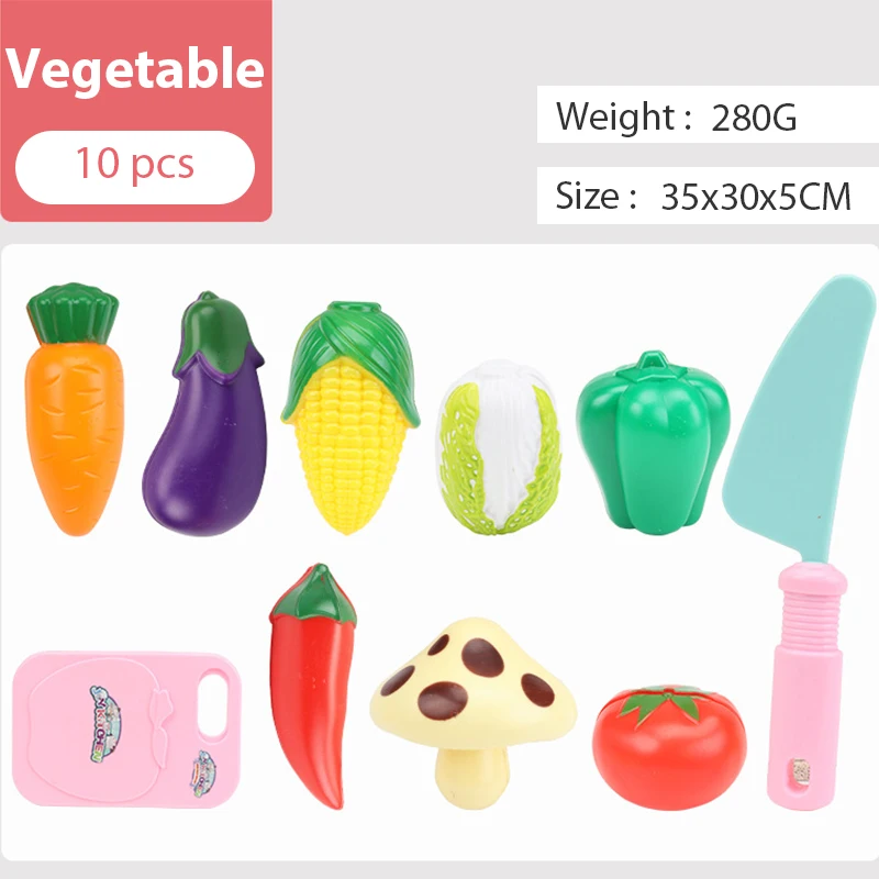 Vegetable 10pcs Искусственные фрукты и овощи, пластиковая пена, мини-моделирование, кухонные игрушки, наборы для детей, кухонные ролевые игры, симулятор игрушек - Цвет: Vegetable 10pcs