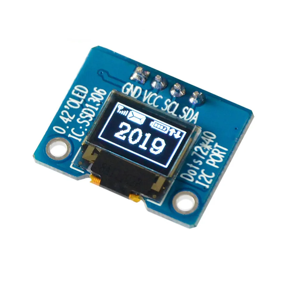 Модуль OLED-экрана Taidacent 0 42 дюйма 5 шт. белый моно 3 7 в IIC I2C SPI SSD1306 |