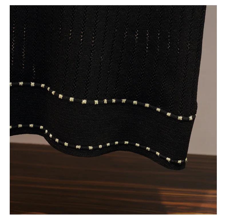 5xl размера плюс, осенне-зимний комплект, вязаный пуловер, топ и юбка, Женский комплект из двух предметов, черный женский комплект, femme deux pieces