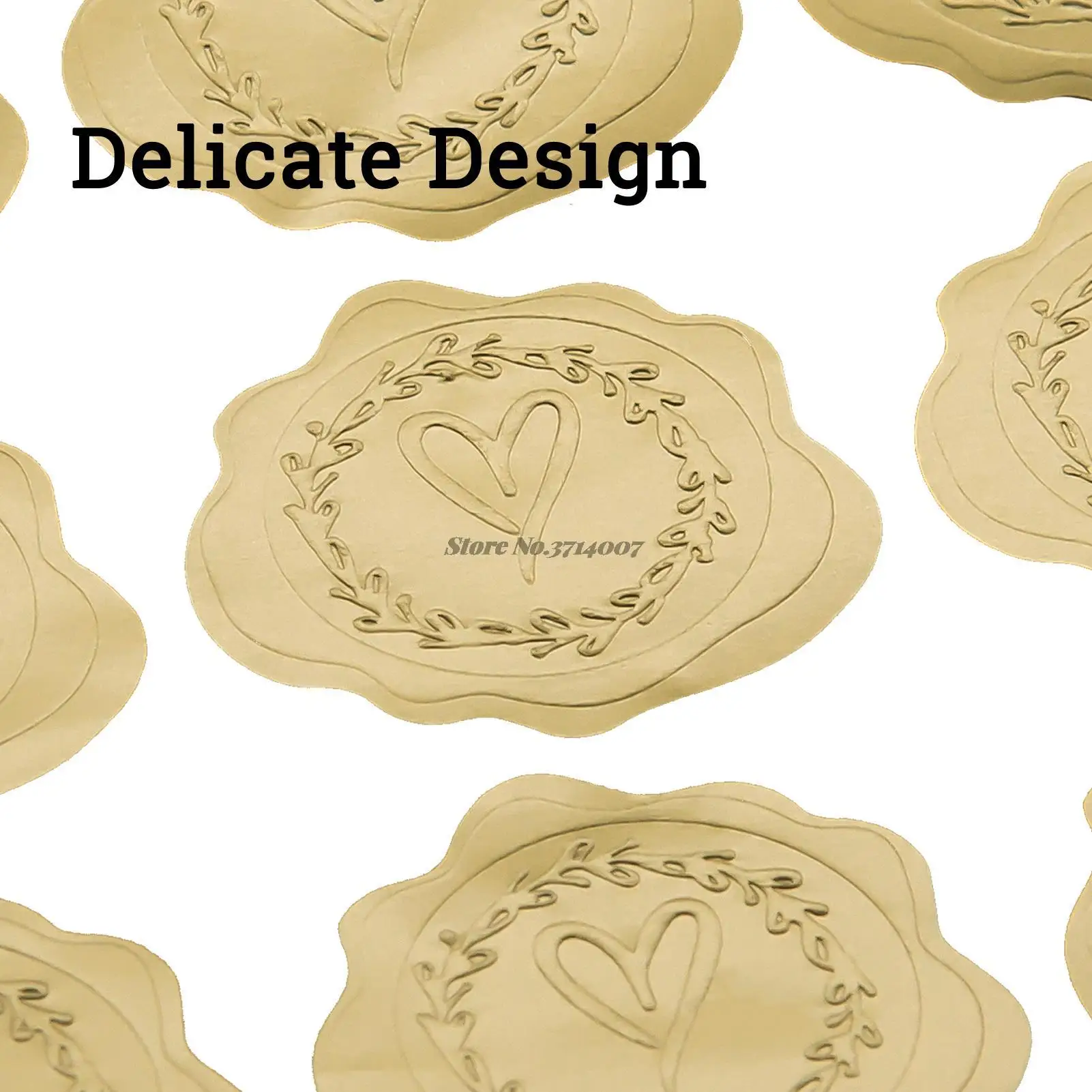 300/600pcs Self Adhesive Embossed Seals Gold Stickers Medal Decoration Labels for Envelopes Diplomas Certificates Awards