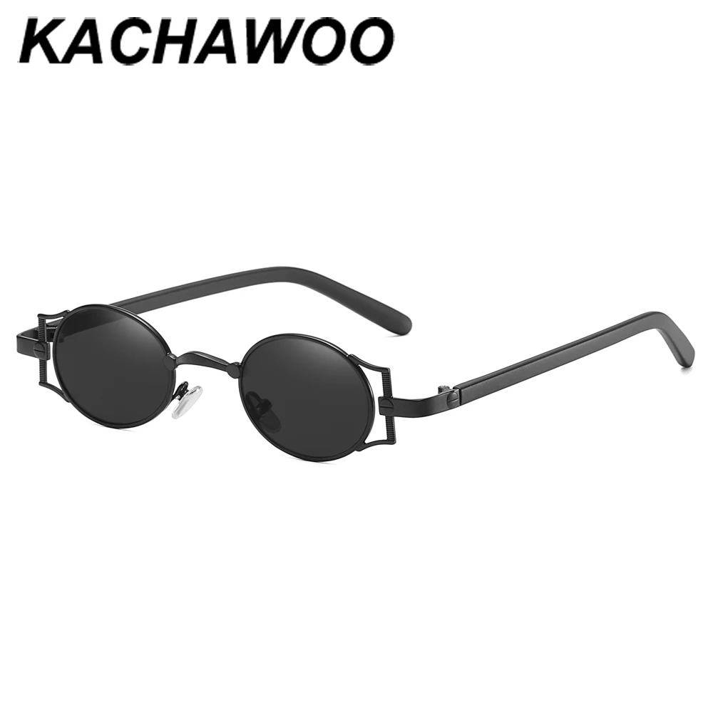 Солнцезащитные очки Kachawoo в стиле стимпанк для мужчин и женщин винтажные овальные