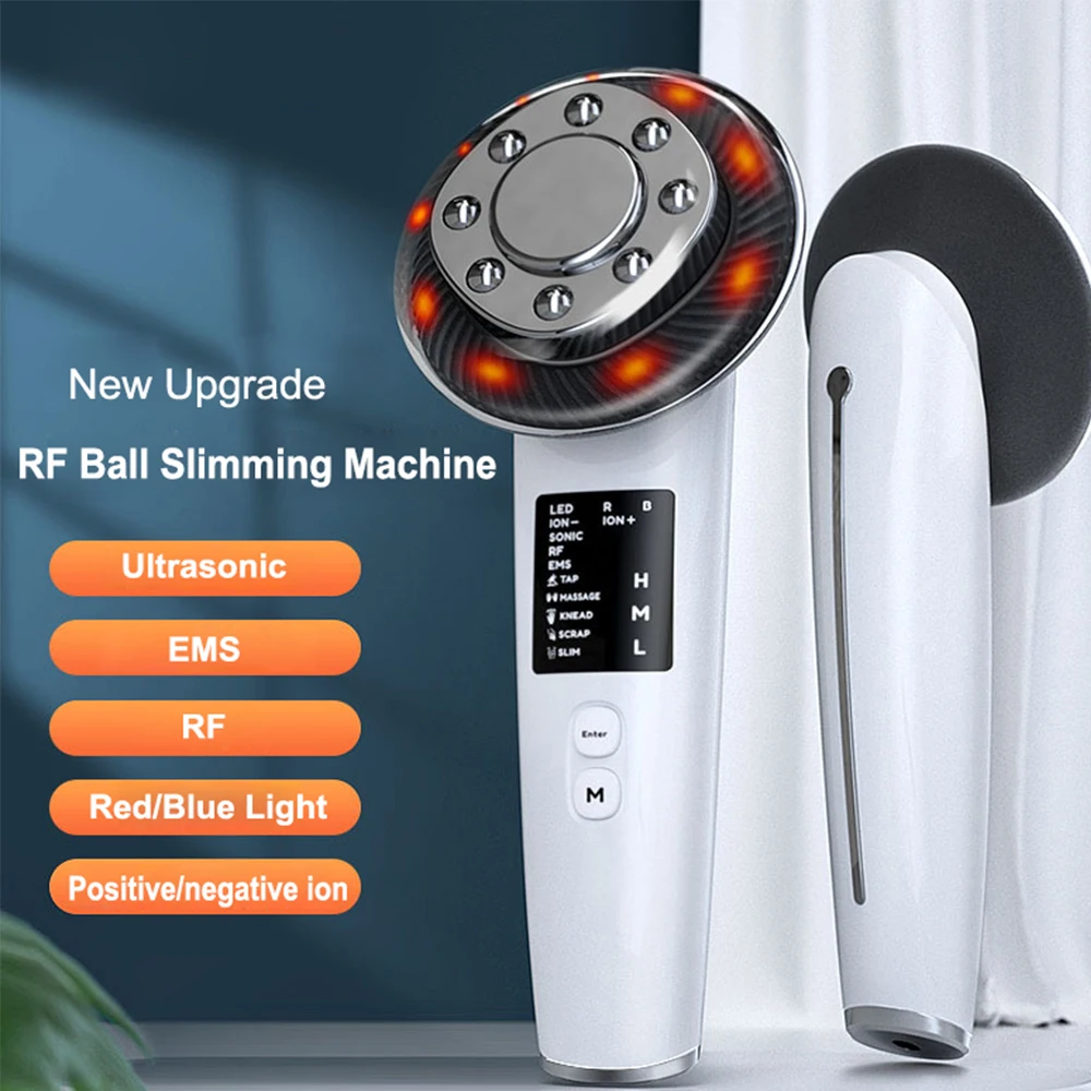 7 in 1 RF Ultrasonic Anti Cellulite Machine Weight Loss Body Burner Fat Massager Galvanic Infrared EMS Therapy Beauty Machine