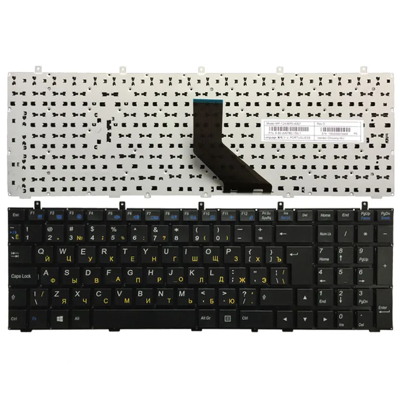 Русская RU Клавиатура для DNS Clevo W350 W350ST W350SK W370 W370ST W670 W350SKQ W350STQ MP 12A36SU 4301W 6 80 W37S0 281 1