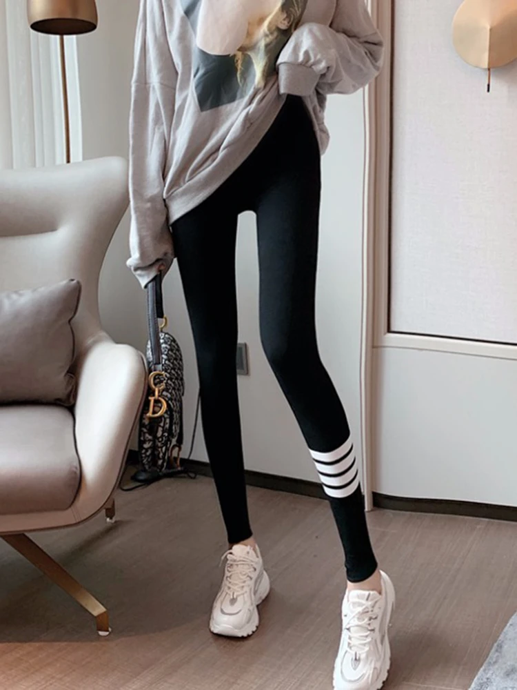 Grey Leggings Winter And Autumn Women' Elastic Pants gym leggings