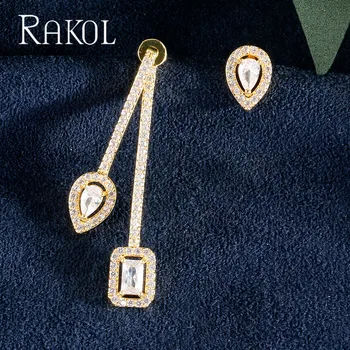 

RAKOL Design Exquisite Flower Stud Earrings for Women Wedding Party Luxury CZ Stone Female Brincos Christmas Gifts RKEP2477