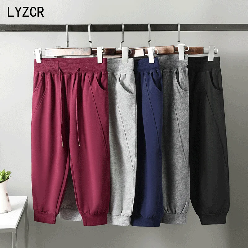 

Summer Harem Women's Capri Pants Loose High Waist Sweatpants For Women Casual Bermuda Pants Female Knee Length Capri Trousers