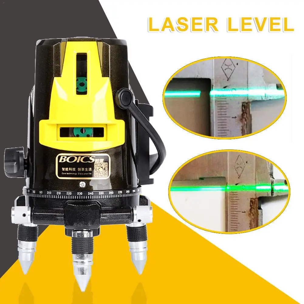 

Class 2 Laser Level Green Light 2 Line US 3 Line EU Plug Automatic Line Laser With High Precision Infrared Line Projector Level
