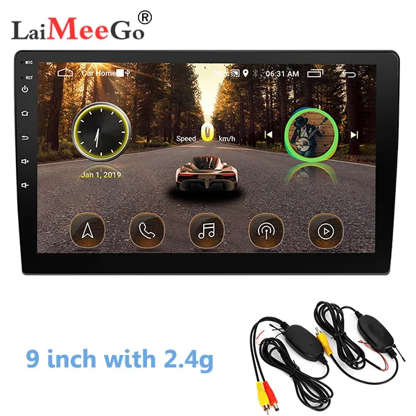 2din Автомагнитола 9 10," дюймов Android система авто стерео 2.5D емкостный экран Bluetooth wifi gps четырехъядерный для универсального автомобиля - Цвет: 9 inch with 2.4g
