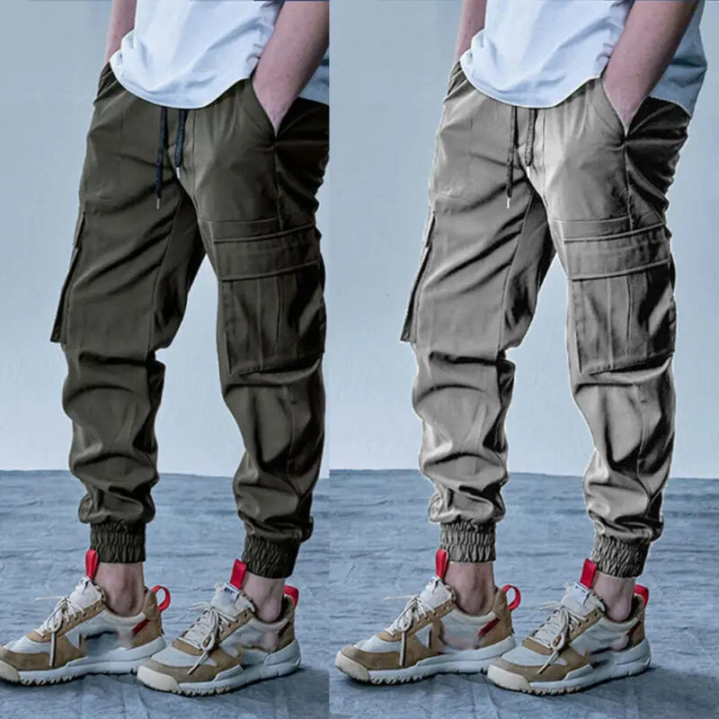 Мужские тактические брюки-карго Харадзюку для бега, спортивные штаны для спортзала, облегающие брюки для бега, спортивные штаны с карманом