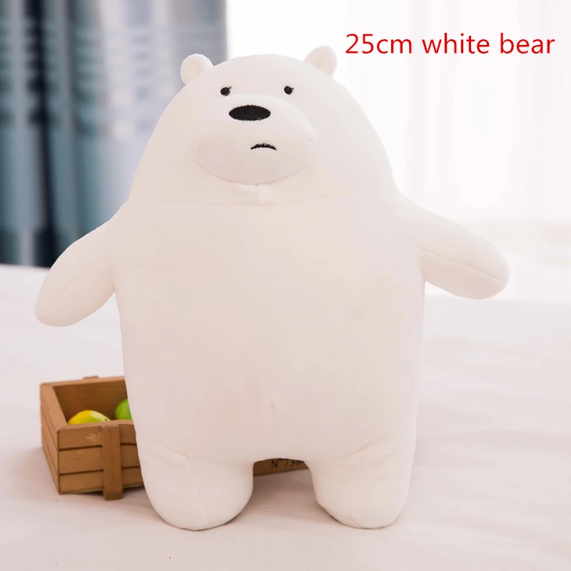 White bear 25cmB Каваи Мы Голые Медведи Плюшевые игрушки мультфильм медведь фаршированный гризли серый белый медведь панда кукла Дети любят подарок на день рождения - Цвет: White bear 25cmB