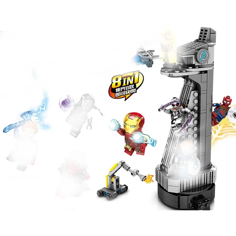 

8pcs Avenger Mini Duplex Building Batman Spiderman Iron Man Captain America Building Blocks Toy boy Birthday Gift Brinquedo B784