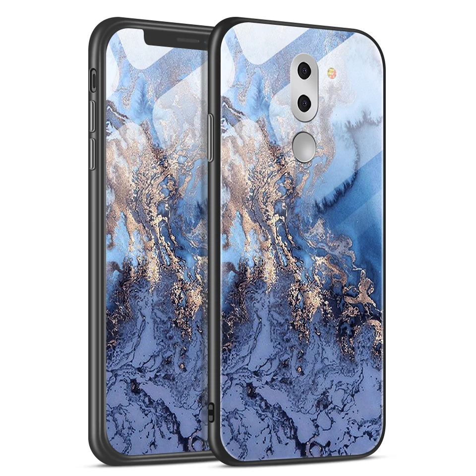 Для Huawei Honor 6X/Mate9 Lite Модный чехол из закаленного стекла для Honor 8A 8X JAT-LX1 JSN-AL00 ТПУ Роскошный чехол для мобильного телефона - Цвет: W107
