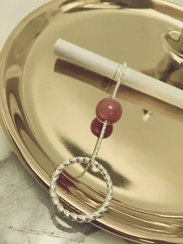 

Cigarette Ring Holder Rack Electroplating 18K Real Gold Natural Agate Material Finger Clip Hand Women Men Smoking Gift