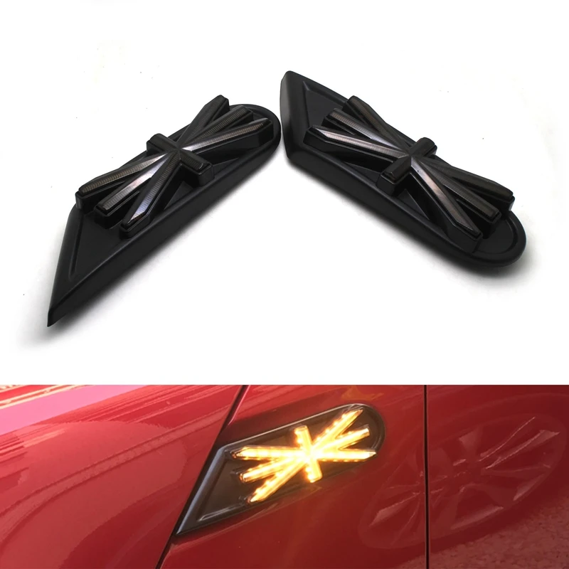KJAUTOMAX для Mini Cooper R55 R56 R57 R58 R59 Светодиодный Боковой габаритный фонарь поворотник Янтарный динамический мигающий светильник