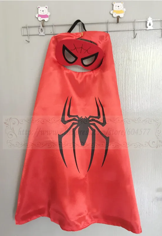 Spider Red Накидки супергероя с маской для мальчиков и девочек; нарядное платье на день рождения; костюмы на Хэллоуин; карнавальный костюм в стиле аниме - Цвет: Spider Red