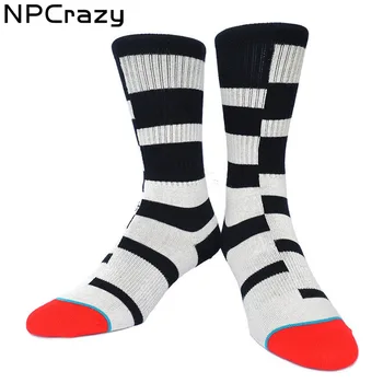 

Socks Men Striped Sock Hit Color Grid Hip Hop Socks for Men Combed Cotton Sport Basketball Outdoor Skateboard Compression Sock