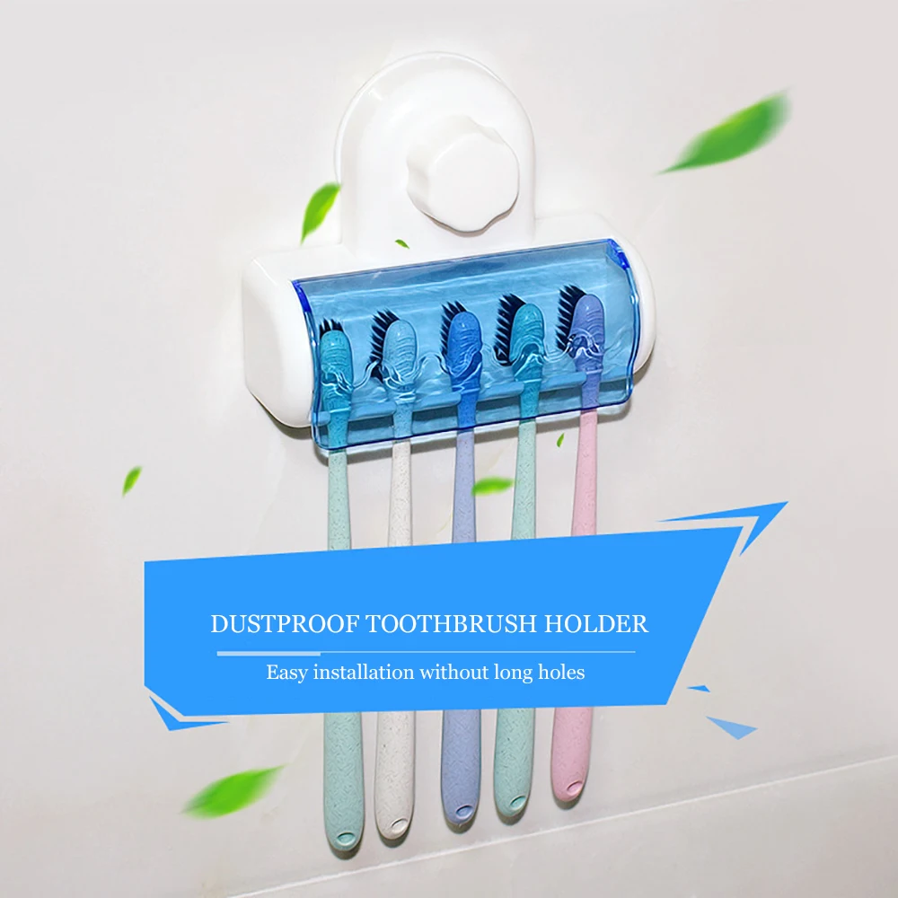 Настенный держатель для зубных щёток с 5 отверстиями на присоске Предметы первой