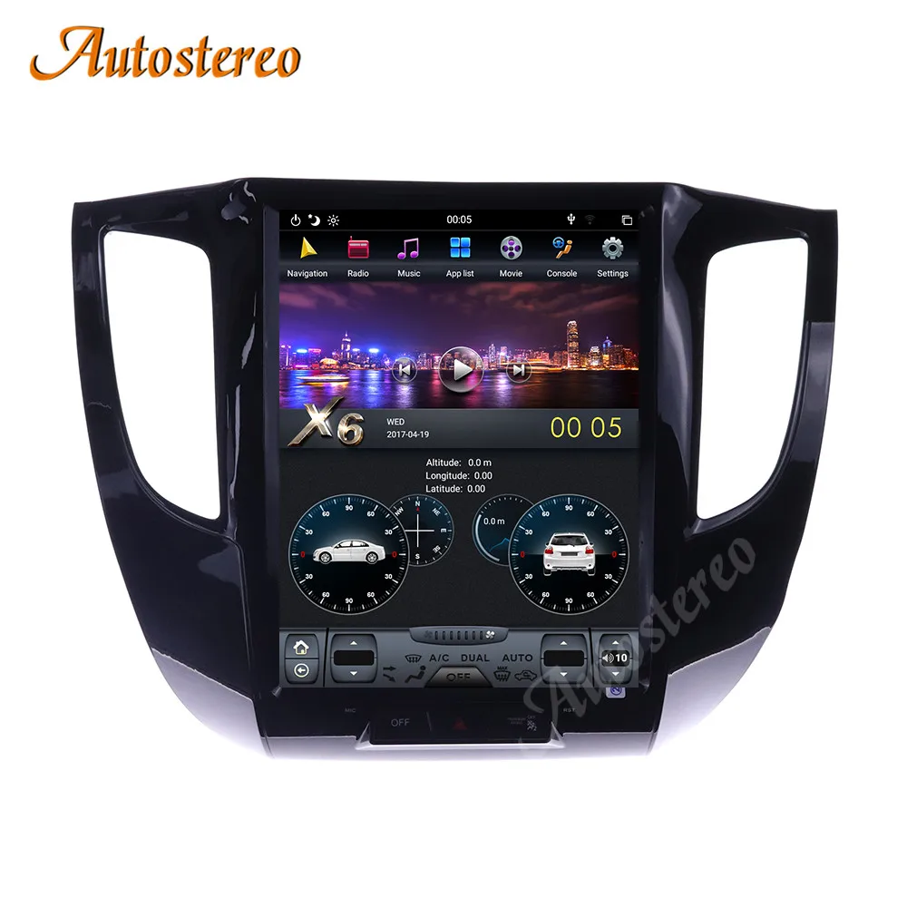 Автомобильная магнитола PX6 Android 9 0 GPS-навигация в стиле Tesla для Mitsubishi L200 пикап 2007 +
