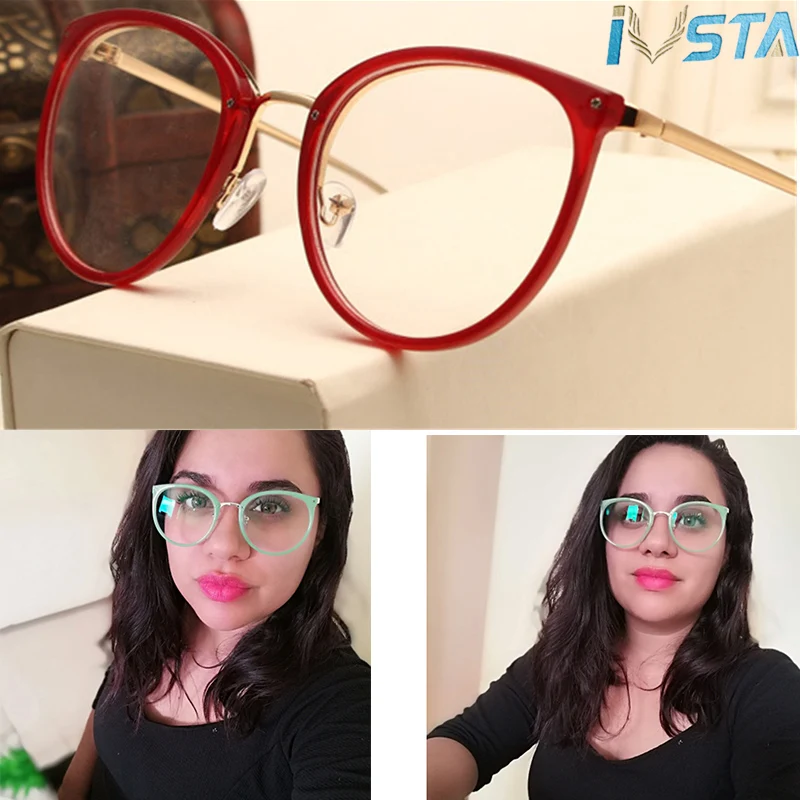 

IVSTA Spectacles Glasses Transparent Eyeglasses Frame Women Glasses Reading Degree Optical Female Spectacle frames Cat Eye Retro