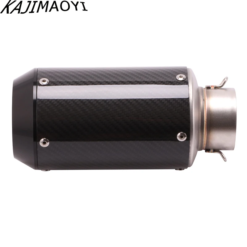 KAJIMAOYI Universal 60MM Motorcycle GP Escape Modified Carbon Fiber Muffler DB Killer Removable For Yamaha R6 Kawasaki CBR1000RR