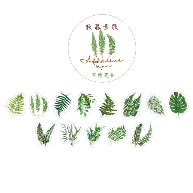 100 pcs /Roll Montain Pick Travel Butterfly Mushroom Flower DIY Decorative Masking Tape Diary Album Stickers 13