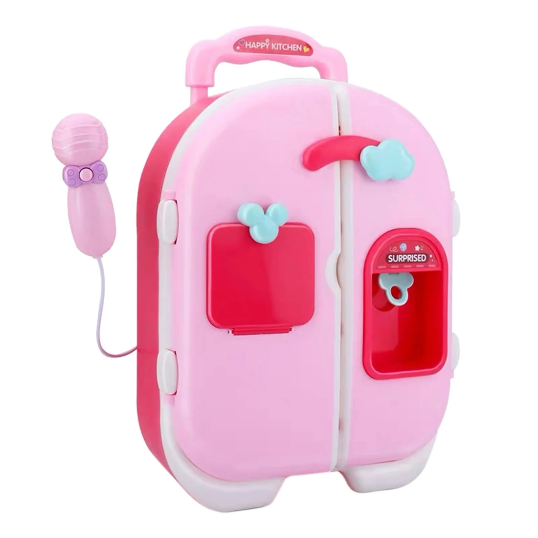 

20pcs Children Trolley Case Small Refrigerator Kitchen Toys Cooking Kit Travel Suitcase Sing Toy