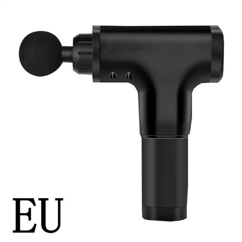 Black EU Plug Массаж расслабления мышц массажный пистолет релаксационный Массажер вибрационный пистолет шумоподавление вибрационный массаж фитнес-оборудование - Цвет: Black EU Plug
