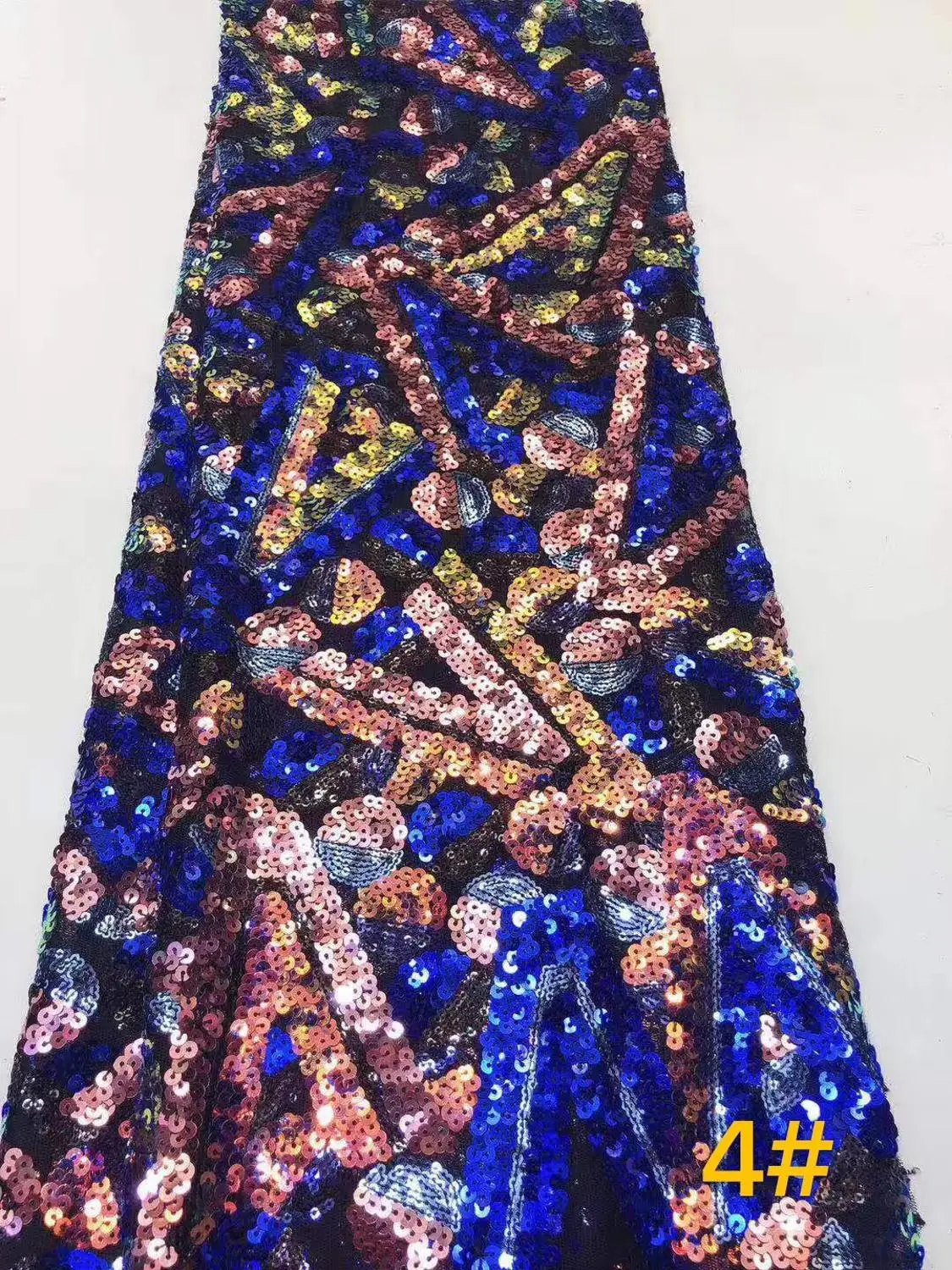 

French lace fabric 5yds/pce colorful sequins embroidery mesh fabrics women gorgeous luxury party event asoebi bright dress 2019