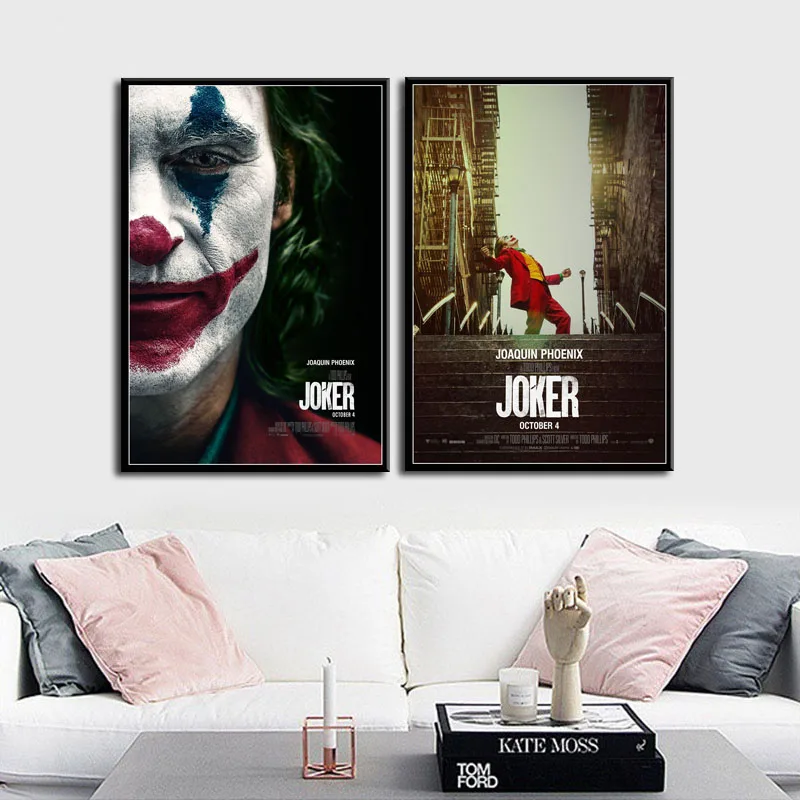 

P848 New Joker Movie Gotham Hot Comic Villain Characters Batman Art Painting Silk Canvas Poster Wall Home Decor