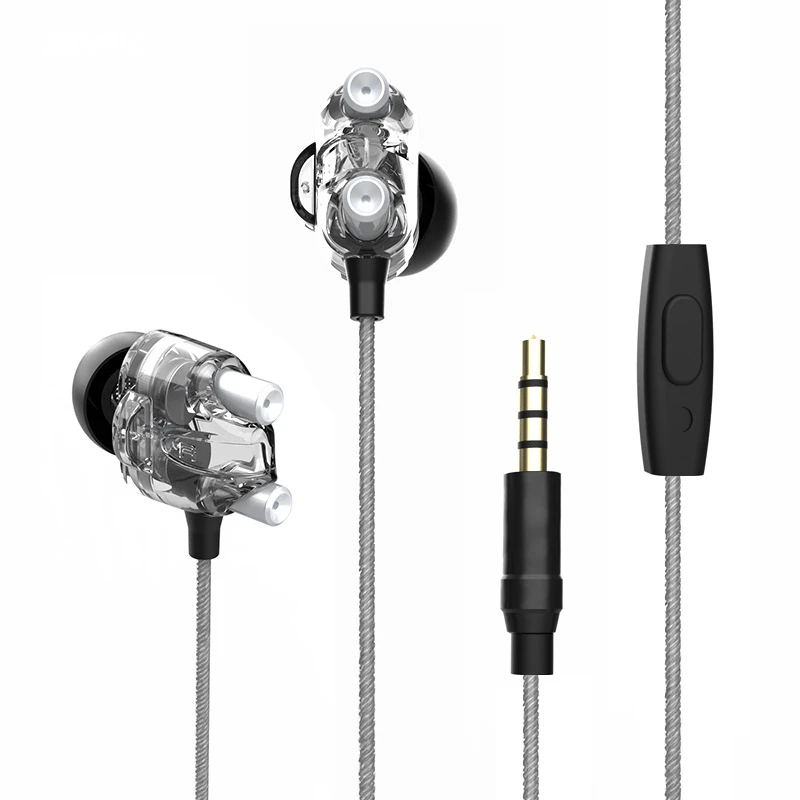 SOMIC M7 HiFi двойной Динамический драйвер Графен наушники 3,5 мм проводной четырехъядерный в уши тяжелый бас стерео наушники с микрофоном