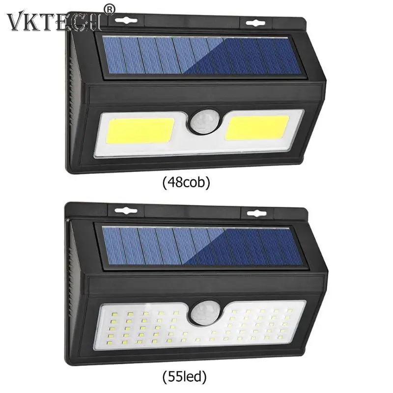 COB 48/55LED солнечной движения Сенсор настенный светильник солнечный светильник уличный светильник на солнечной энергии с Водонепроницаемый садово-уличный светодиодный светильник сада украшения