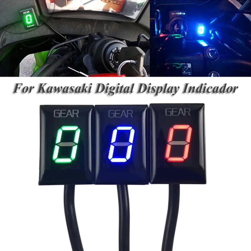 Мотоцикл Универсальный цифровой индикатор Led крепление 1-6 скорость шестерни дисплей для Kawasaki ER6N Ninja250 300 400 Z1000 Z800 ZX10R ZX6R