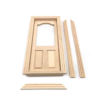 

1/12 Mini Dollhouse Miniature Wooden Door Window Furniture DIY Home Living Room