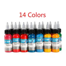 14 шт перманентного пигмент для перманентного макияжа набор с 30 мл/бутылка красоты для тату бодиарта Красивая Татуировка Поставки