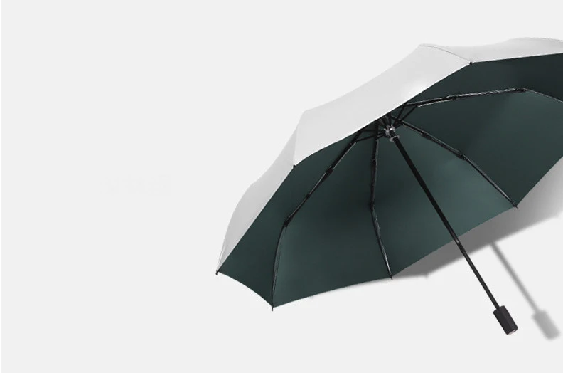 Серебряный 3 складной ручной открытый зонтик от солнца маленький карманный дождь двойного назначения черное покрытие ультра легкий 3 складной зонтик