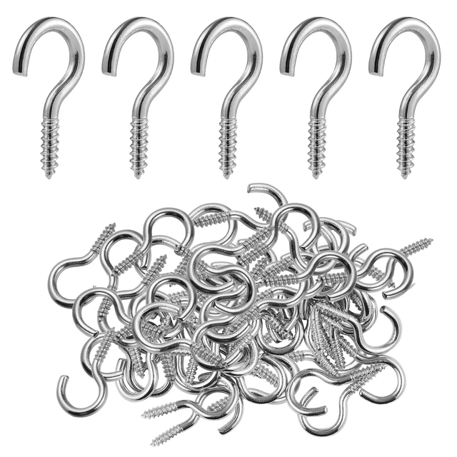 Hooks Screw Hanging Eye Heavy Duty Ceiling Hook Metal Bolt Wall Large  Decorative White Steel Stainless Home Cup Outdoor Bolts - AliExpress