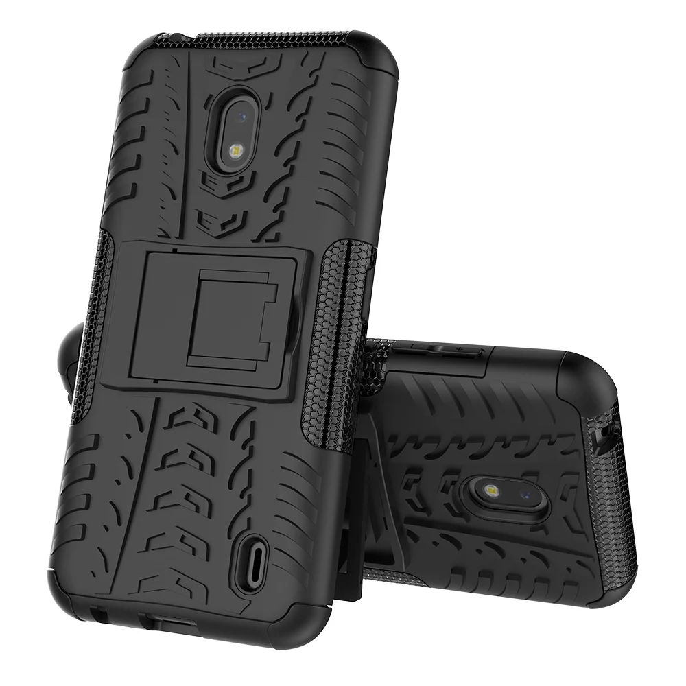 Для Nokia 2,2/3,2/4,2 Футляр Пластик Мягкий силиконовый гибридный бронированная подставка ПК+ ТПУ повышенной прочности и защищенности противоударный с откидывающейся крышки