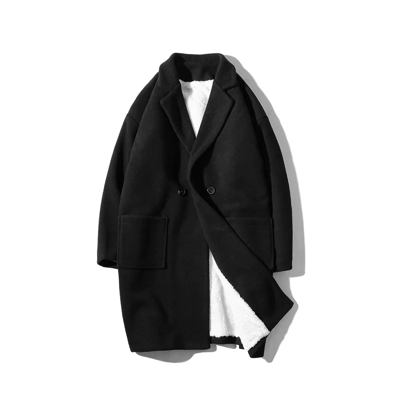 MRMT Брендовое мужское повседневное бархатное пальто средней длины для мужчин, утолщенная свободная шерстяная верхняя одежда, мужская одежда