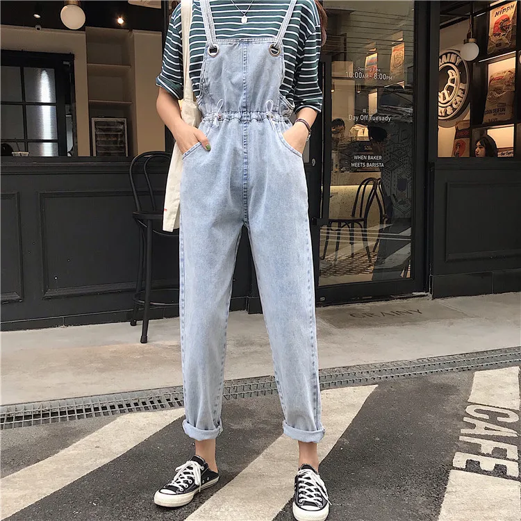 Women Jumpsuit All Match Casual Loose Korean Style Harajuku Womens New Fashion Pockets Females Novelty Jumpsuits Streetwear
