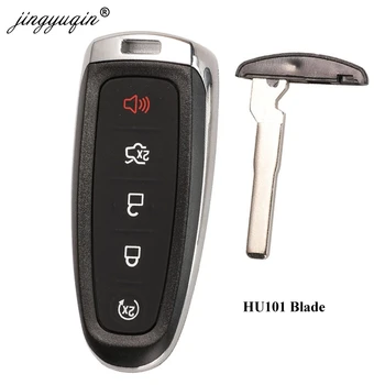 Keyforkess guscio chiave di ricambio per Ford Edge Escape Flex Explorer Taurus 5 pulsanti telecomando Fob custodia custodia FO38 HU101 lama - Jingyuqin guscio chiave di ricambio per Ford Edge Escape Flex Explorer Taurus 5 pulsanti telecomando
