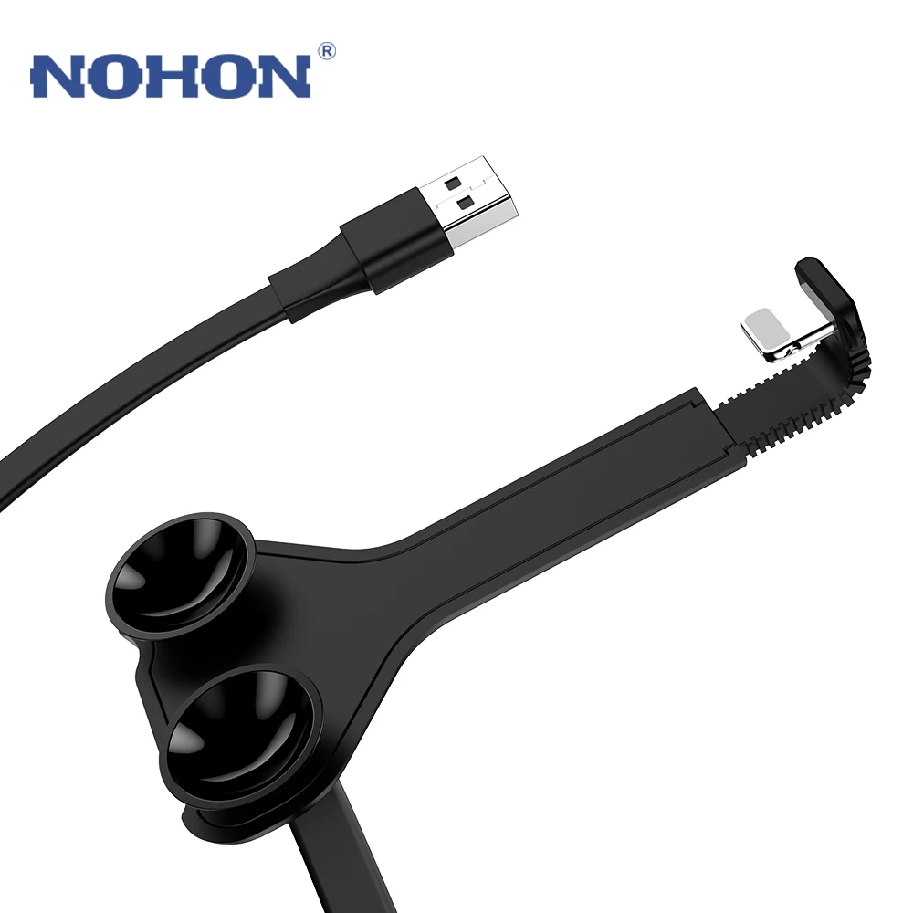 Зарядный usb-кабель для передачи данных для iPhone 6S 6 S 7 8 Plus Xs Max XR X 5 5S SE iPad Телефон игра присоска Быстрая зарядка длинный провод шнур - Цвет: black