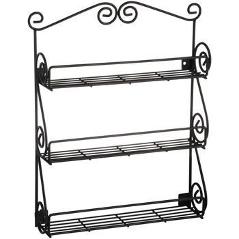 

3 Tier Kitchen Shelf Condiment Rack Home Kitchen Storage Organization Wall-mounted Storage Rack Holder Kitchen Cabinet Organizer