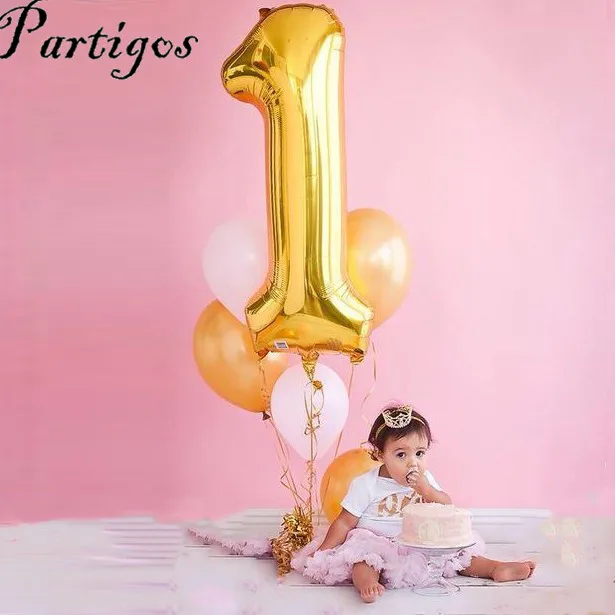 40 дюймовый светодиод Количество воздушных шаров Baby Shower 1st большой гелиевый