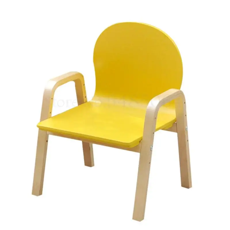  Children's Stool Backrest Chair Adjustable Kindergarten Dining Small Bench Baby Solid Wood Child |