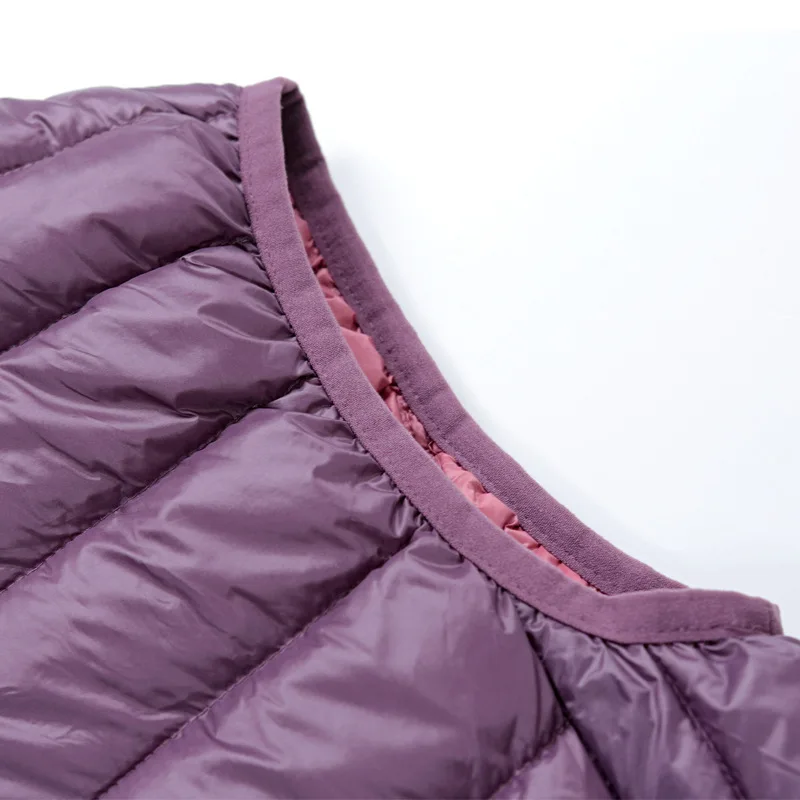 Женский двусторонний жилет на утином пуху, теплая куртка на осень и зиму, ультра-светильник, складываемый пуховик без рукавов, верхняя одежда, портативная S-XXXL