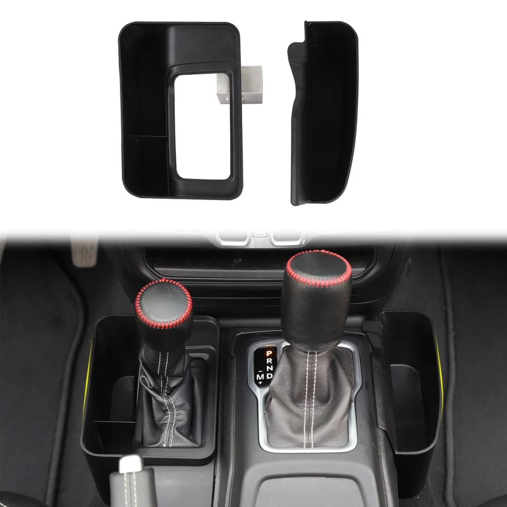 

Auto Interior Gear Storage Box Organizers Container for 2018 2019 Jeep Wrangler JL Car Center Console Black Cases Accessories