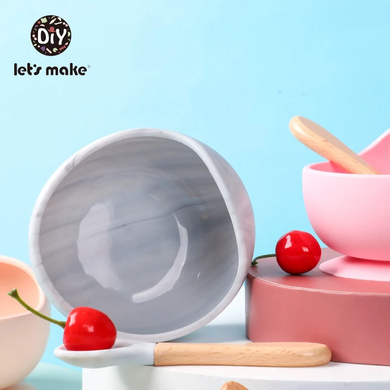 Let's Make/силиконовая тарелка для детей, Набор чашек и ложек, не содержит бисфенол, посуда для кормления детей, тарелка для малышей