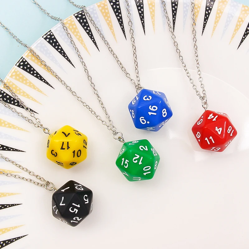 Dice necklace D20 for Tabletop Role Playing Games DND Acrylic punk geometry  hip hop Goth Necklace Charms Jewelry Gifts - AliExpress
