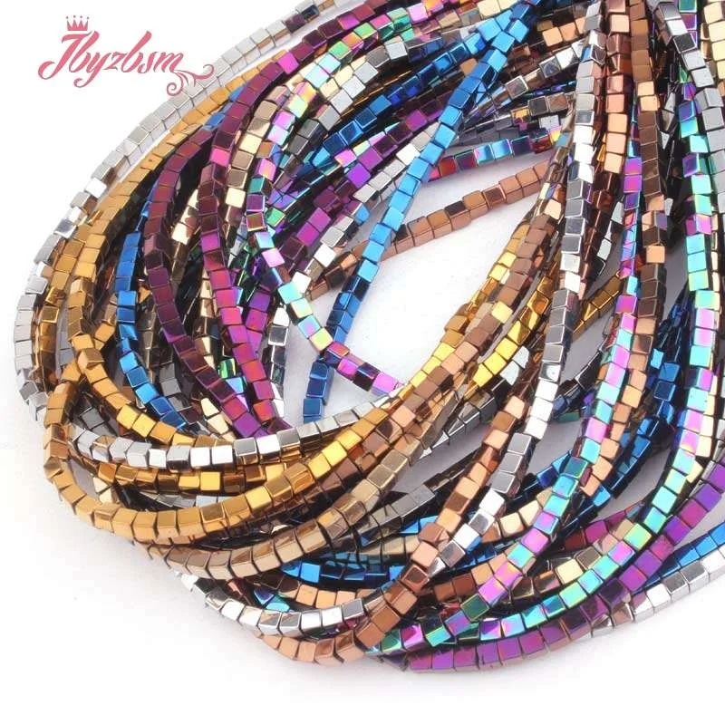 4mm Natural Square Cube Tiny Gemstone Loose Beads For Jewelry Making Strand 15" 